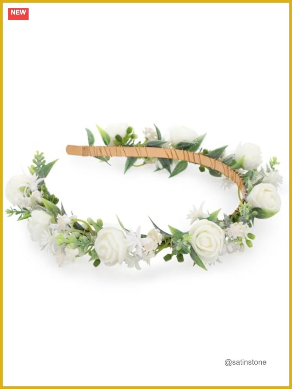 Lace Flower Crown Headband Metal Hairband for Wedding Party